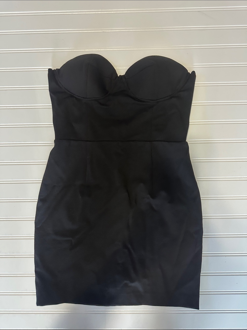 Nasty Gal Black Strapless Bustier Corset Bodycon Mini Dress M